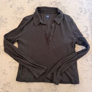 GAP Charcoal Long Sleeve Polo